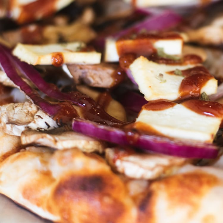 Barbecue Tofu Pizza.