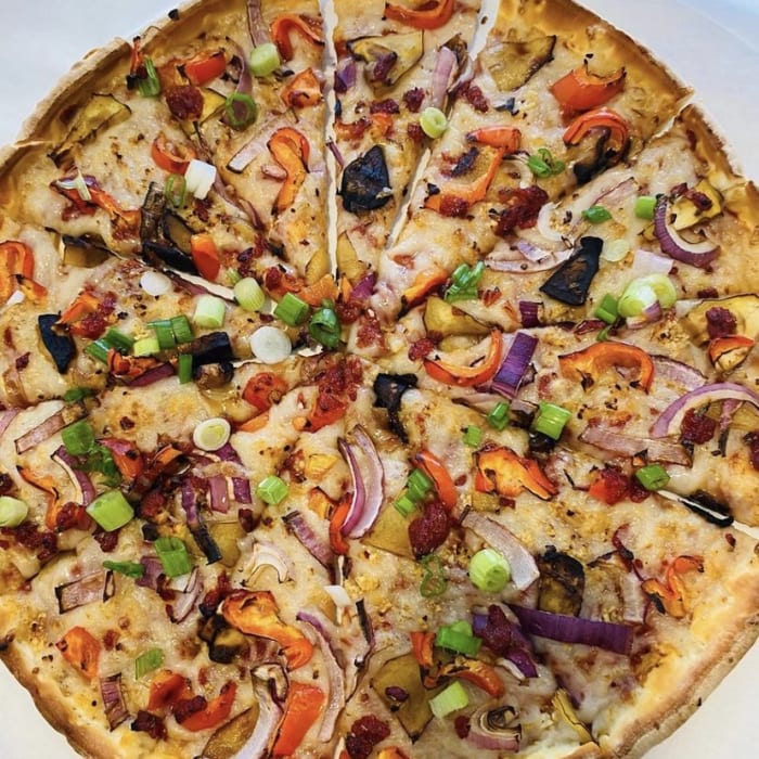 Thai Curry Eggplant Pizza.