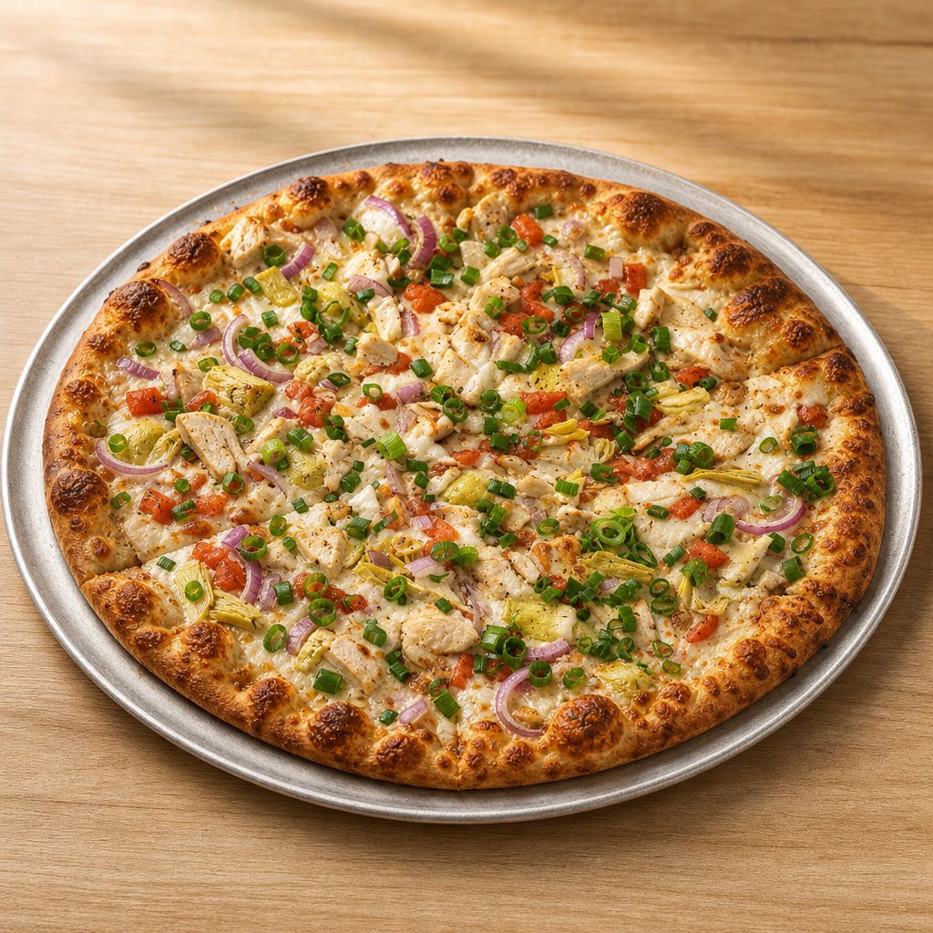 Cali Chicken & Garlic Pizza.