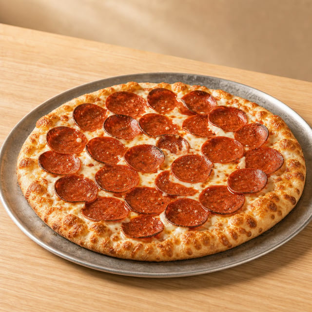 Vegan Pepperoni Pizza.